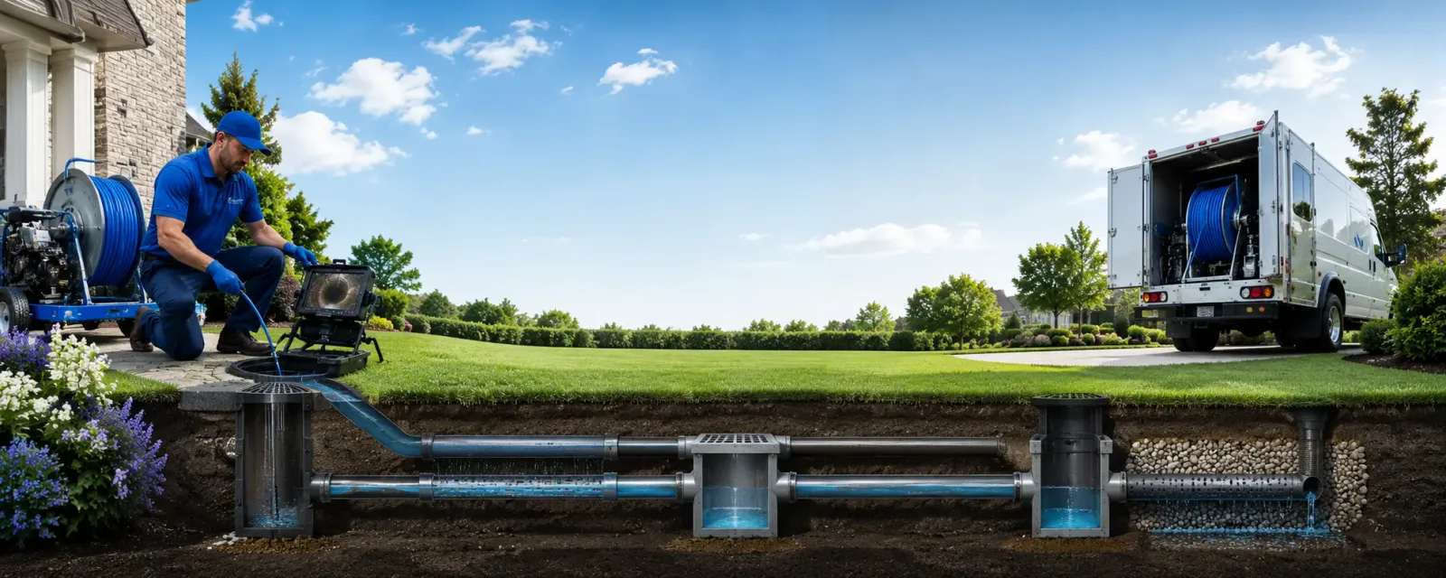 Outdoor drain cleaning information for Post Mills, VT